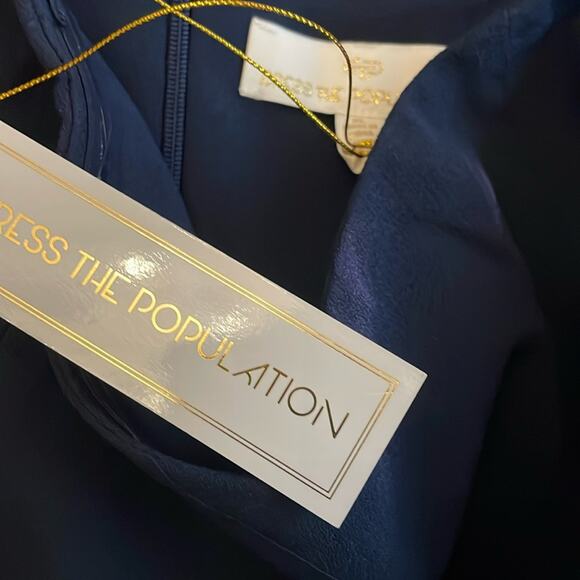 Dress the Population Off the Shoulder Gown Blue XL $264 Retail - Picture 6 of 7